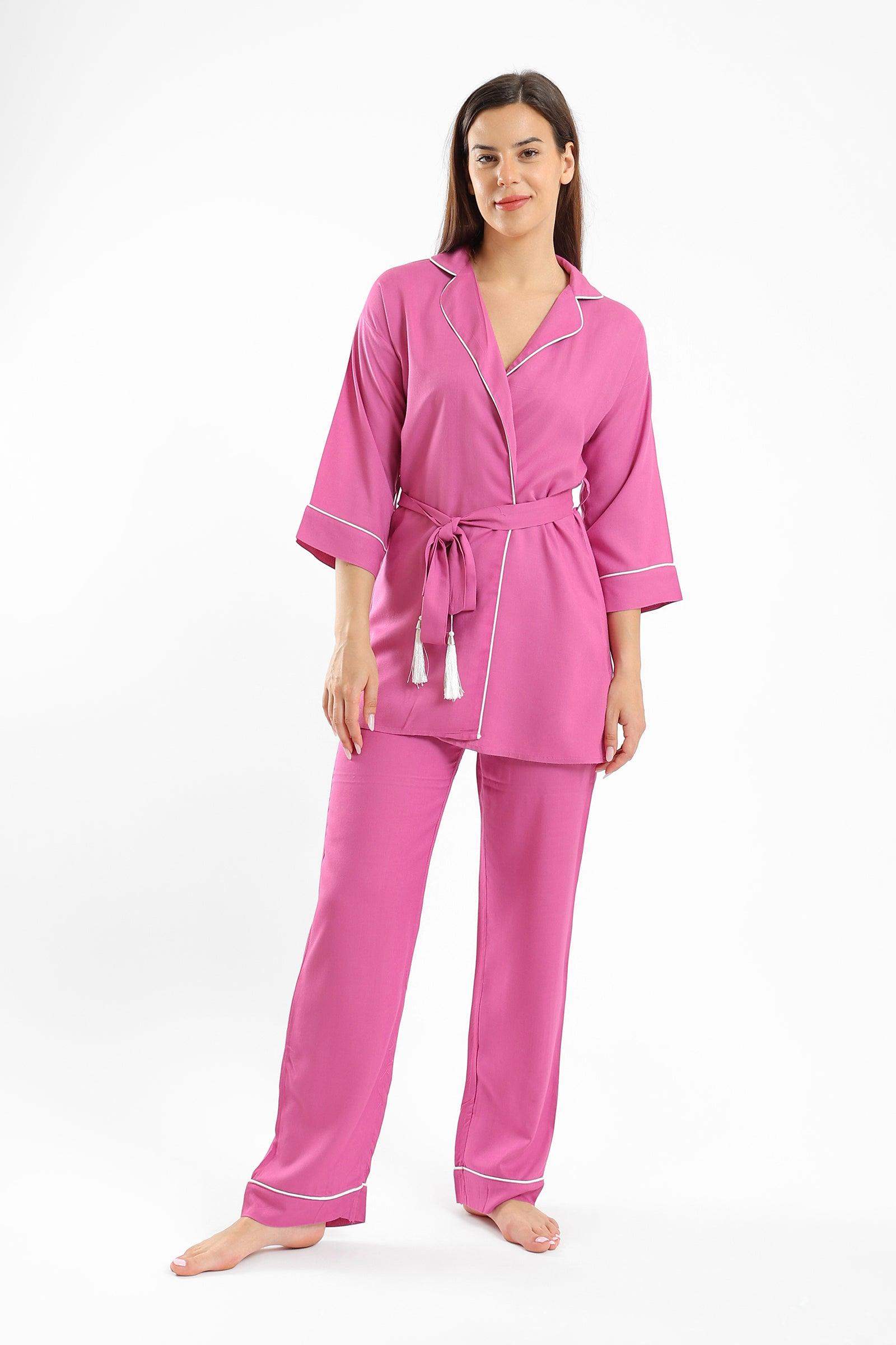 Notch Collar Wrapped Pyjama Set - Carina - ÙƒØ§Ø±ÙŠÙ†Ø§