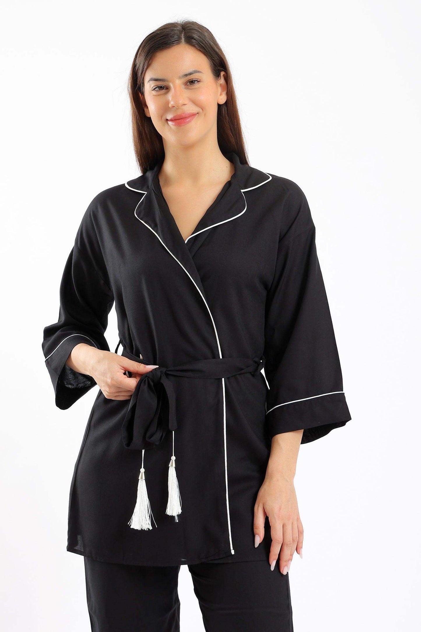 Notch Collar Wrapped Pyjama Set - Carina - ÙƒØ§Ø±ÙŠÙ†Ø§