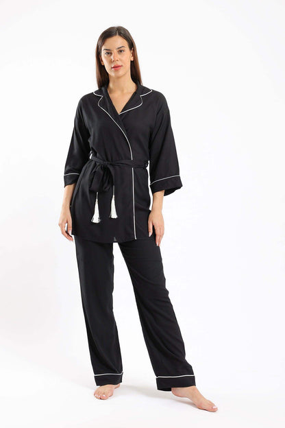 Notch Collar Wrapped Pyjama Set - Carina - ÙƒØ§Ø±ÙŠÙ†Ø§