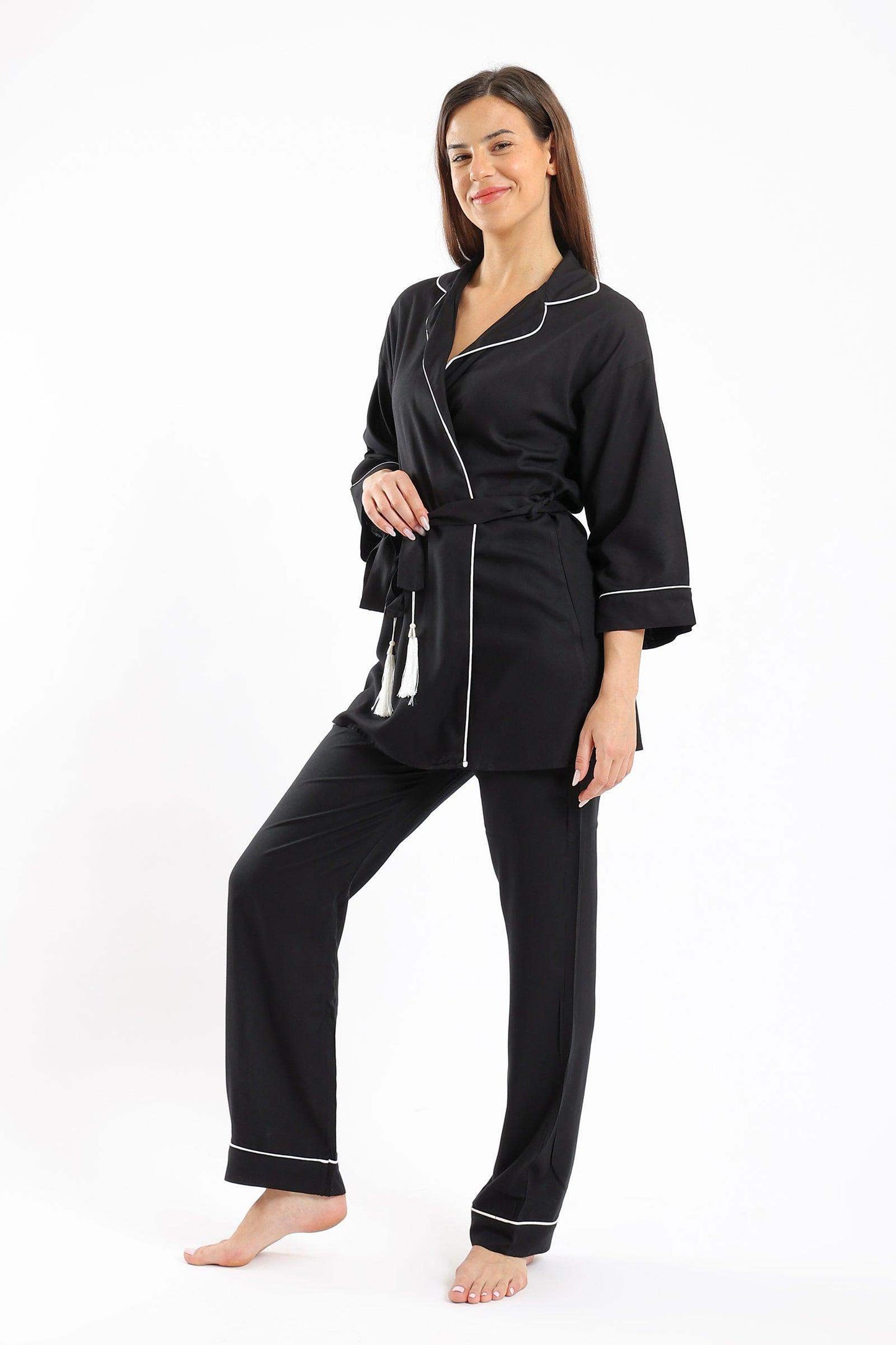 Notch Collar Wrapped Pyjama Set - Carina - ÙƒØ§Ø±ÙŠÙ†Ø§