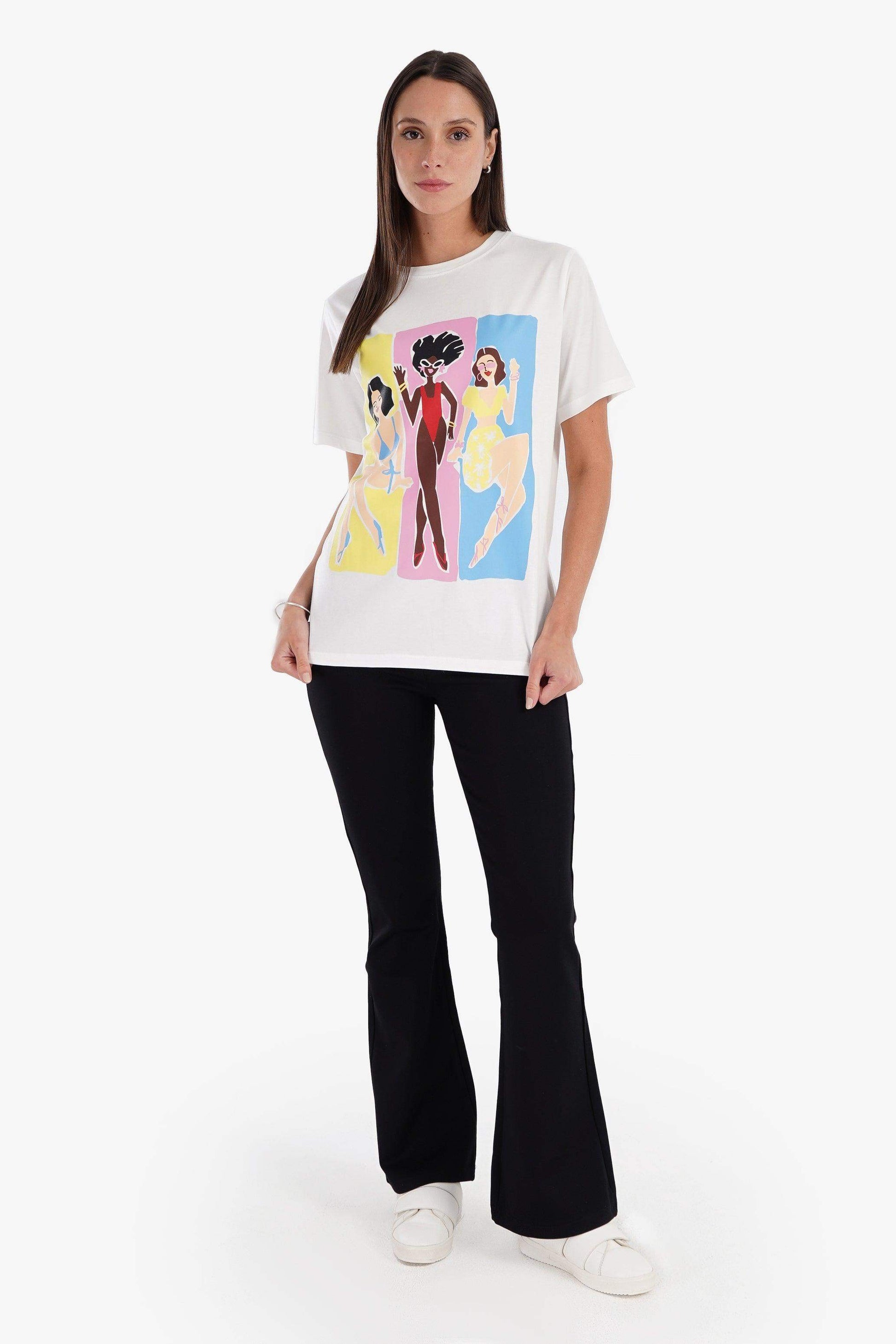 Off White Lounge T-Shirt - Carina - ÙƒØ§Ø±ÙŠÙ†Ø§