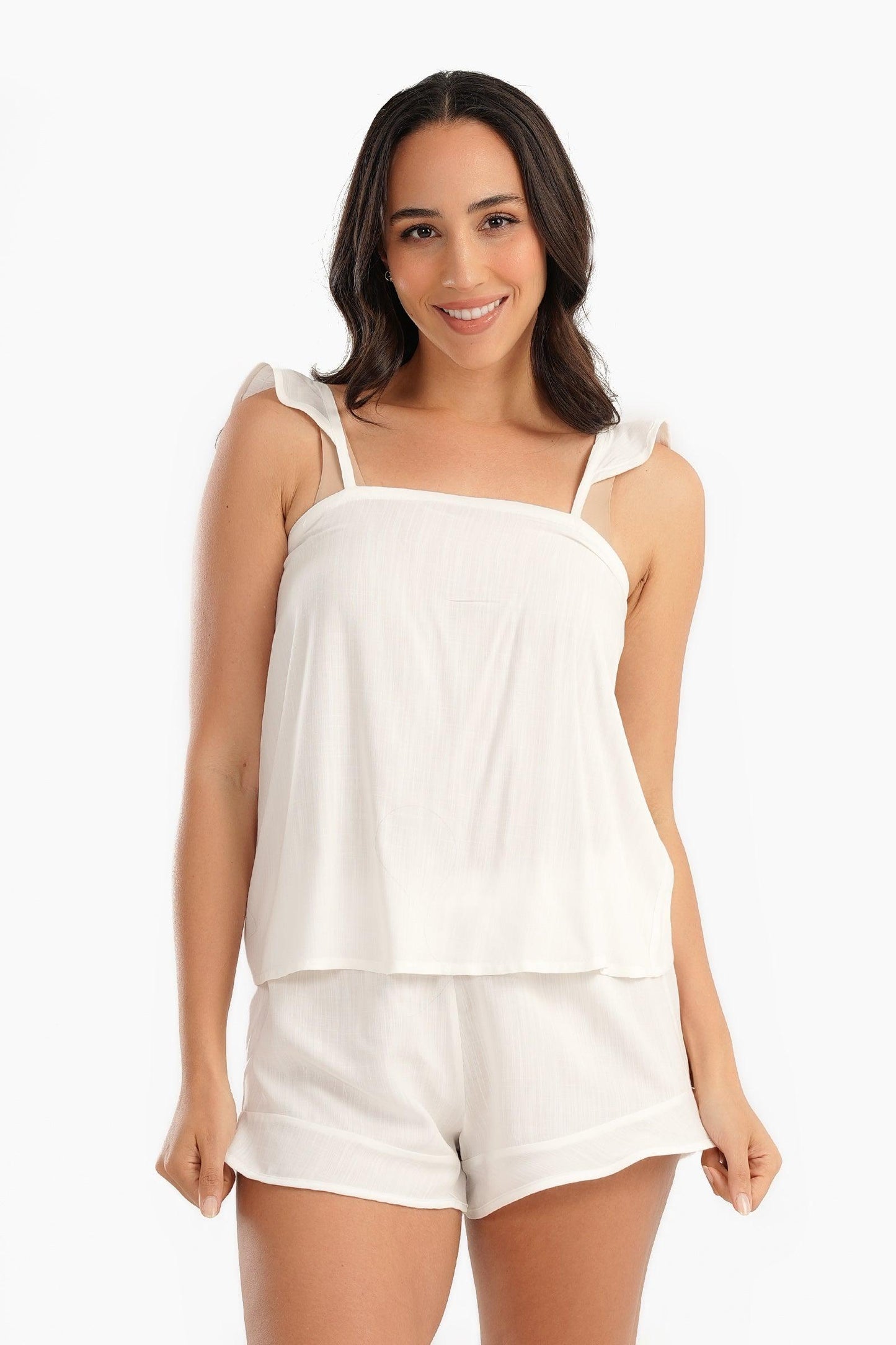 Off White Viscose Pyjama Set - Carina - ÙƒØ§Ø±ÙŠÙ†Ø§