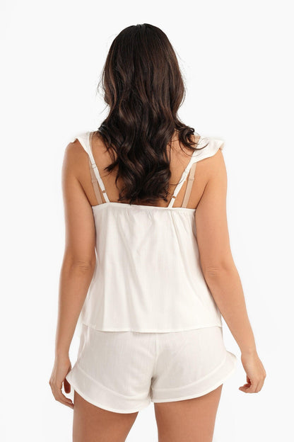 Off White Viscose Pyjama Set - Carina - ÙƒØ§Ø±ÙŠÙ†Ø§