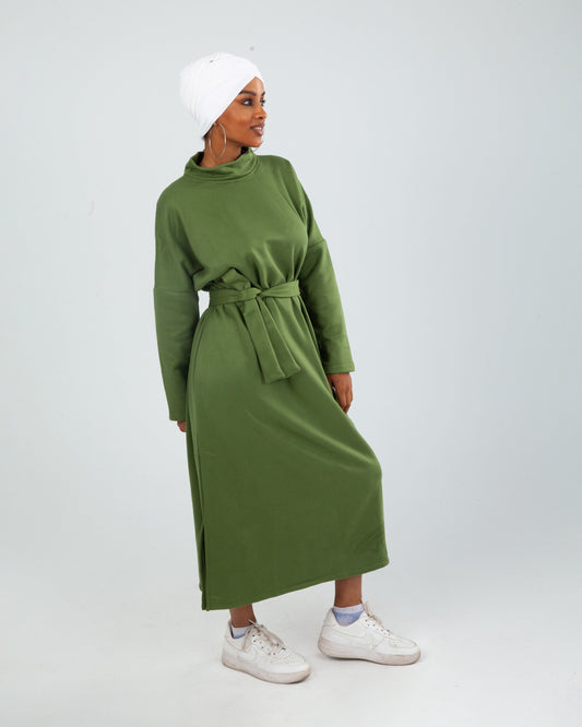 Olive - Turtle Neck Dress