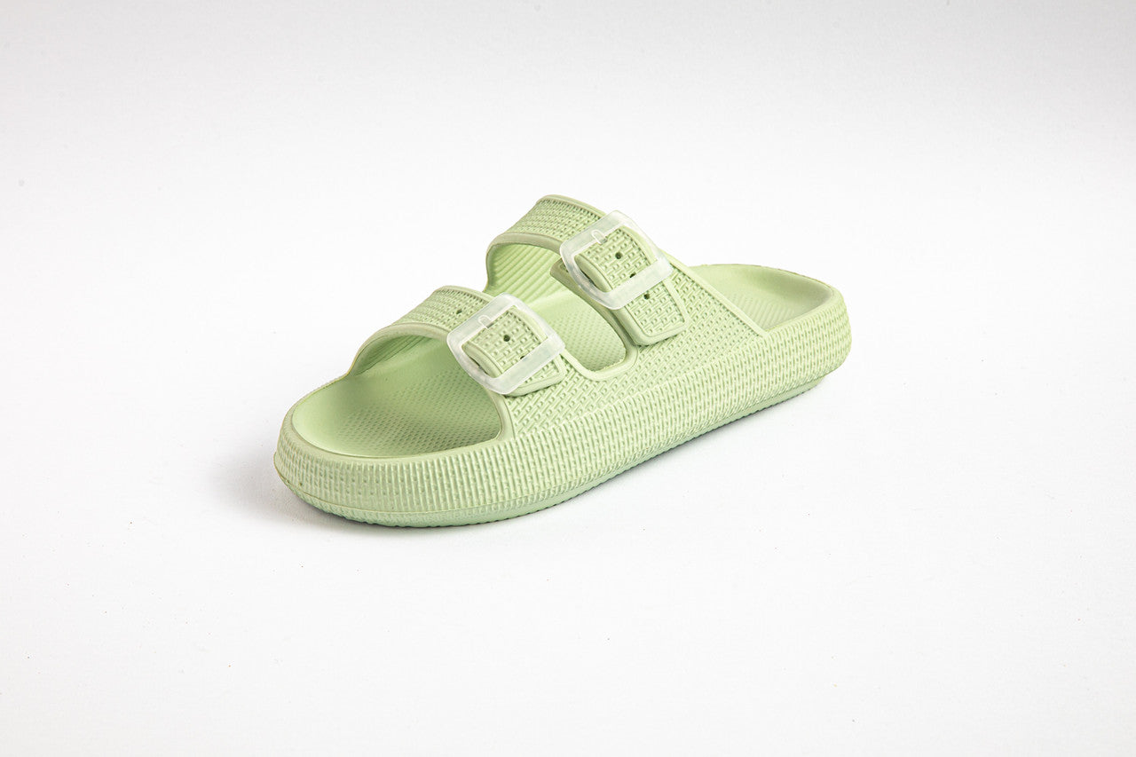 EVA–PVC Solid Slippers – Grey Lemon