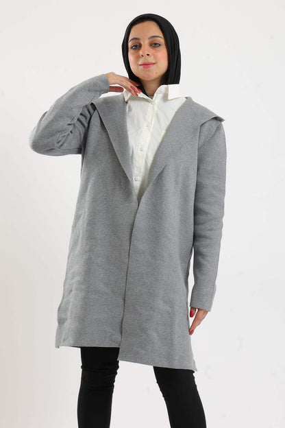 Open Neckline Hooded Coat - Carina - ÙƒØ§Ø±ÙŠÙ†Ø§