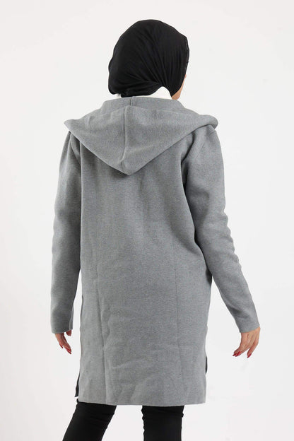 Open Neckline Hooded Coat - Carina - ÙƒØ§Ø±ÙŠÙ†Ø§