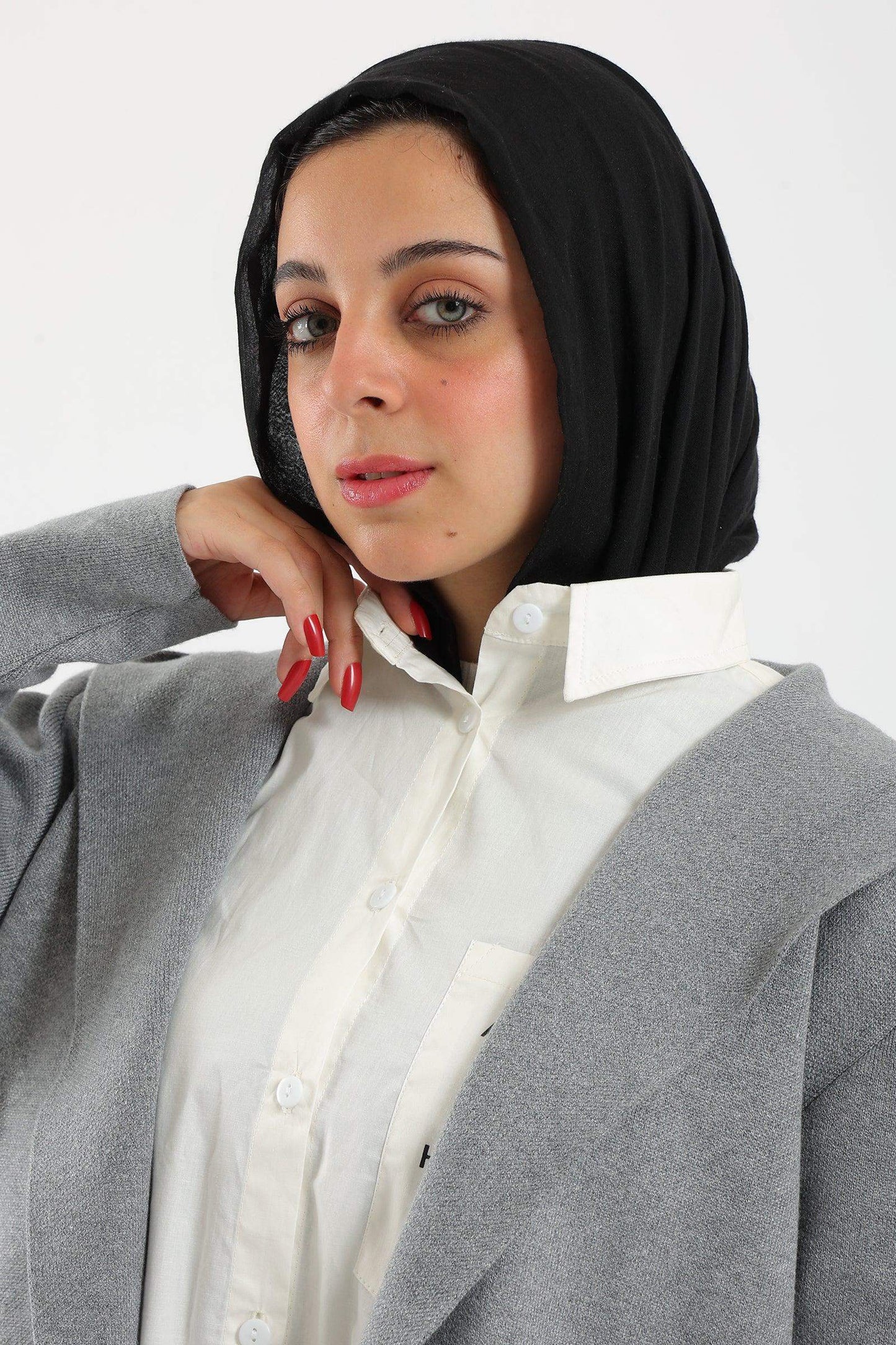 Open Neckline Hooded Coat - Carina - ÙƒØ§Ø±ÙŠÙ†Ø§