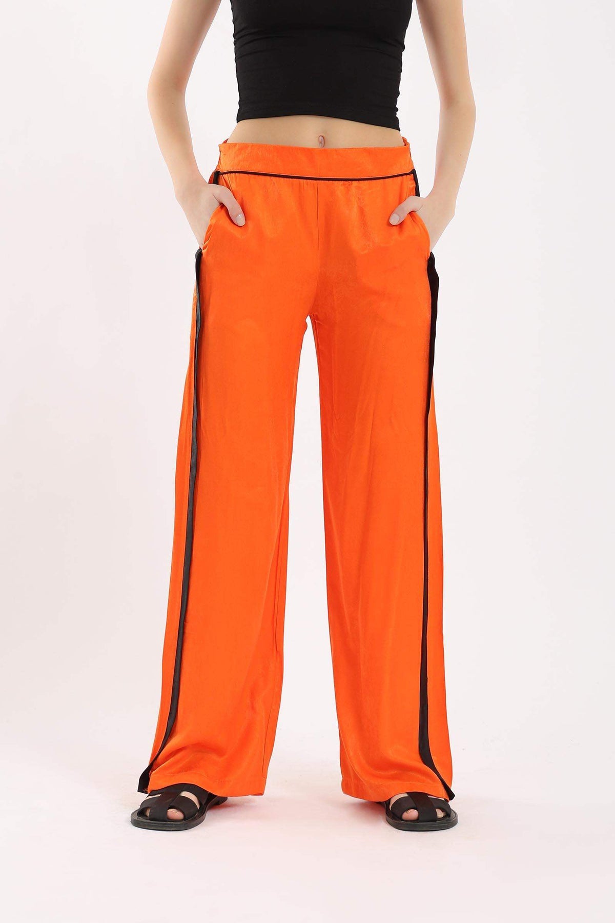 Orange Wide Leg Pants - Carina - ÙƒØ§Ø±ÙŠÙ†Ø§