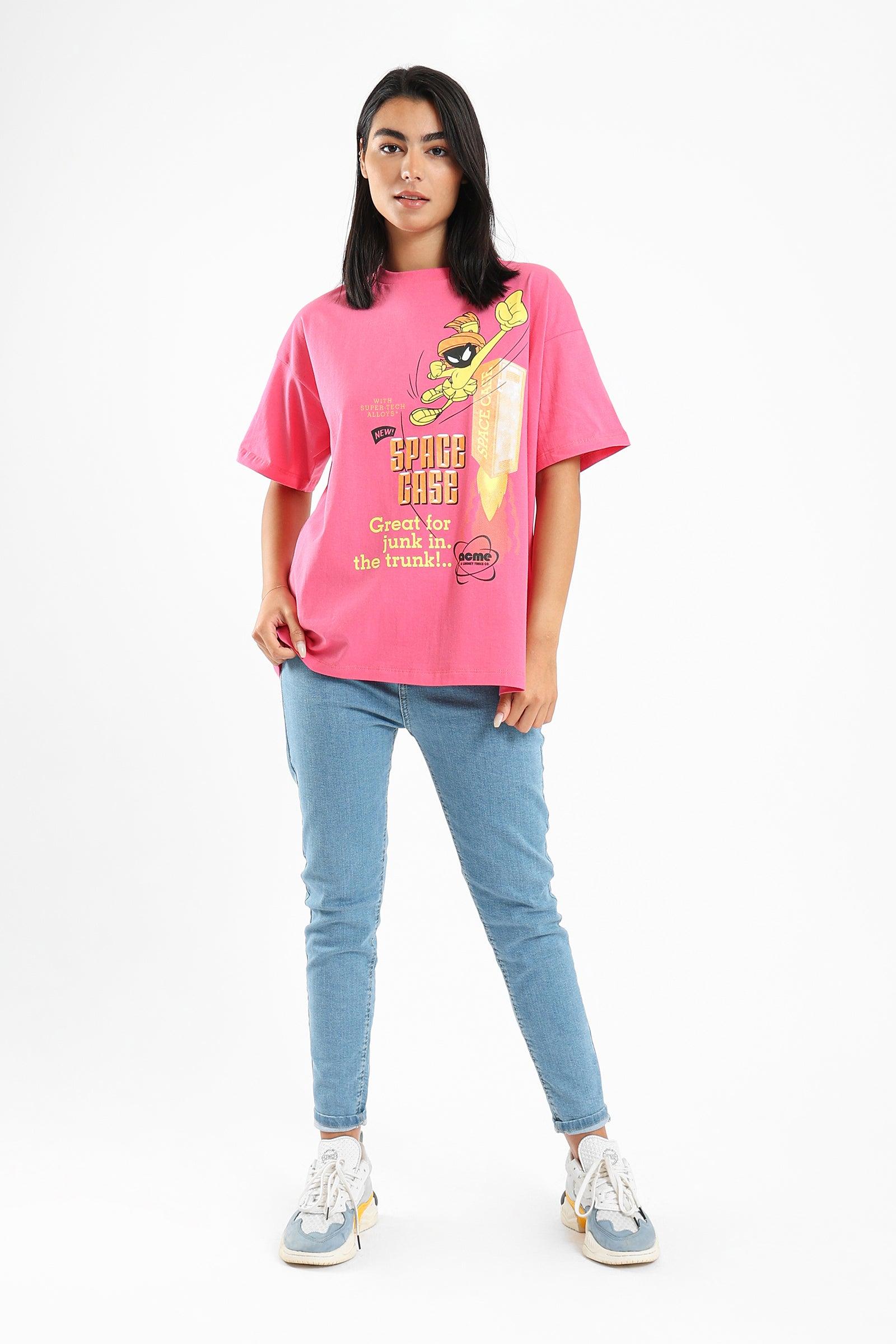 Over Size Fit Printed T-shirt - Clue Wear