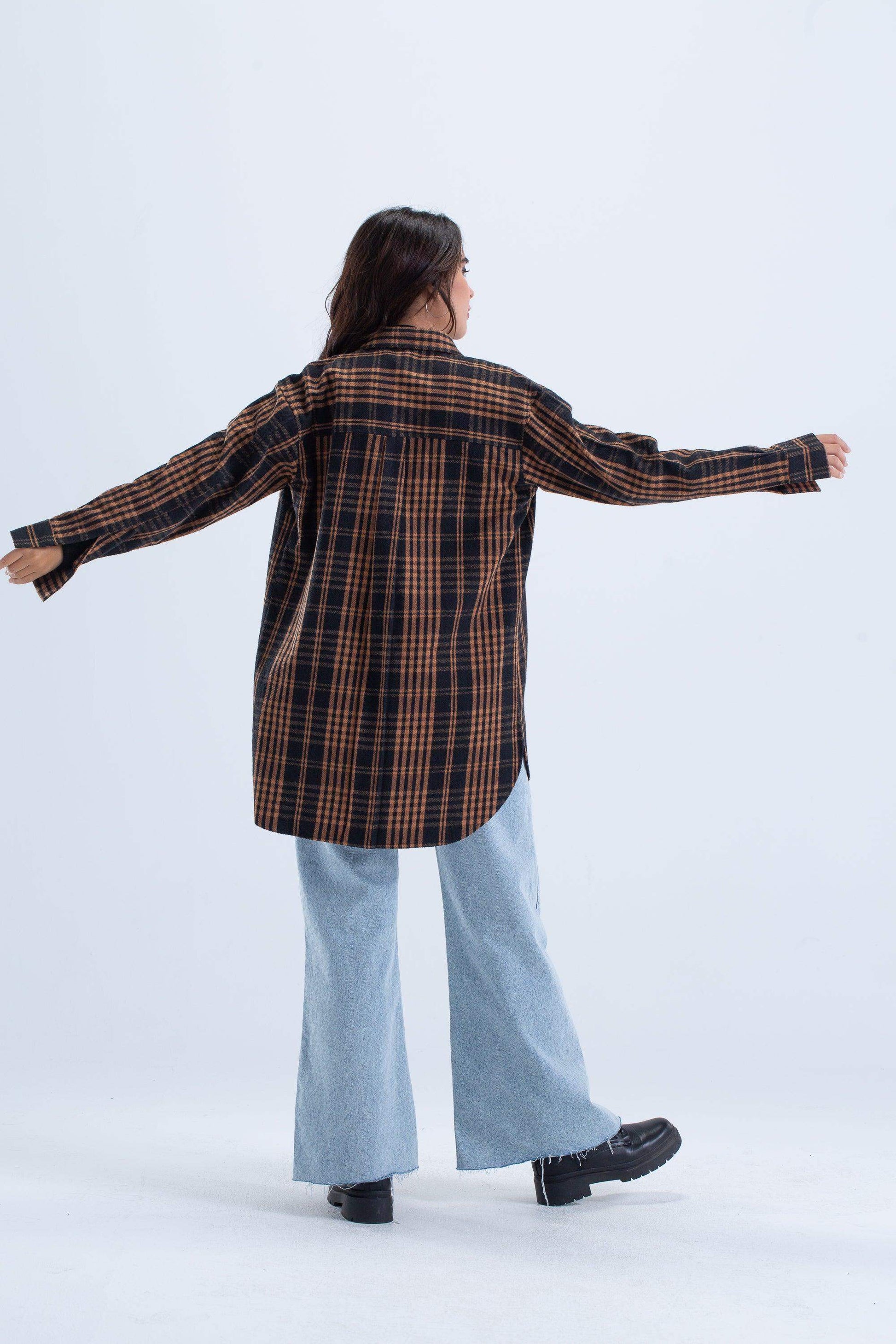 Oversized Checkered Shirt - Carina - ÙƒØ§Ø±ÙŠÙ†Ø§