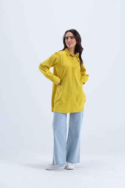 Oversized Cuffs Plain Shirt - Carina - ÙƒØ§Ø±ÙŠÙ†Ø§