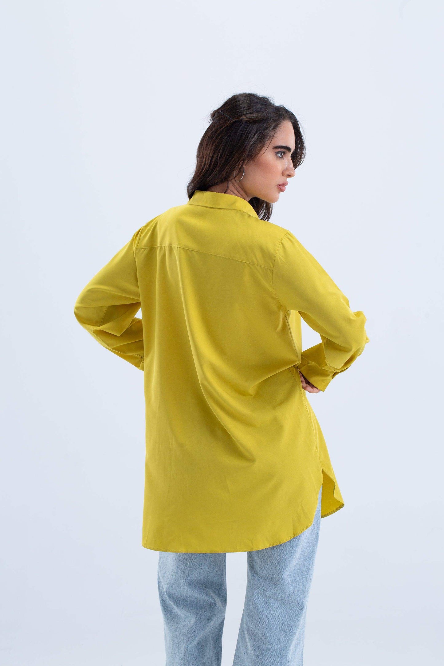 Oversized Cuffs Plain Shirt - Carina - ÙƒØ§Ø±ÙŠÙ†Ø§