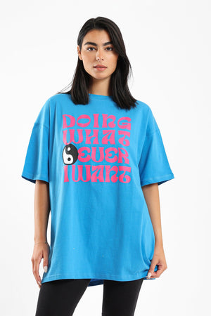 Oversized Printed T-shirt - Clue Wear