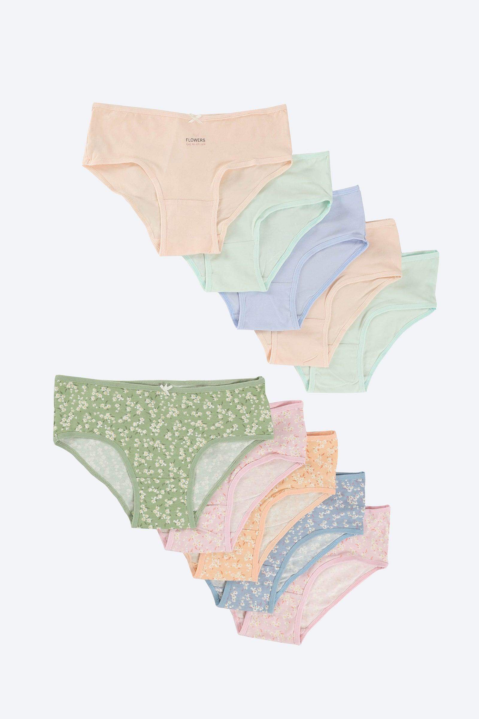 Pack of 10 Colored Brief Panties - Carina - ÙƒØ§Ø±ÙŠÙ†Ø§