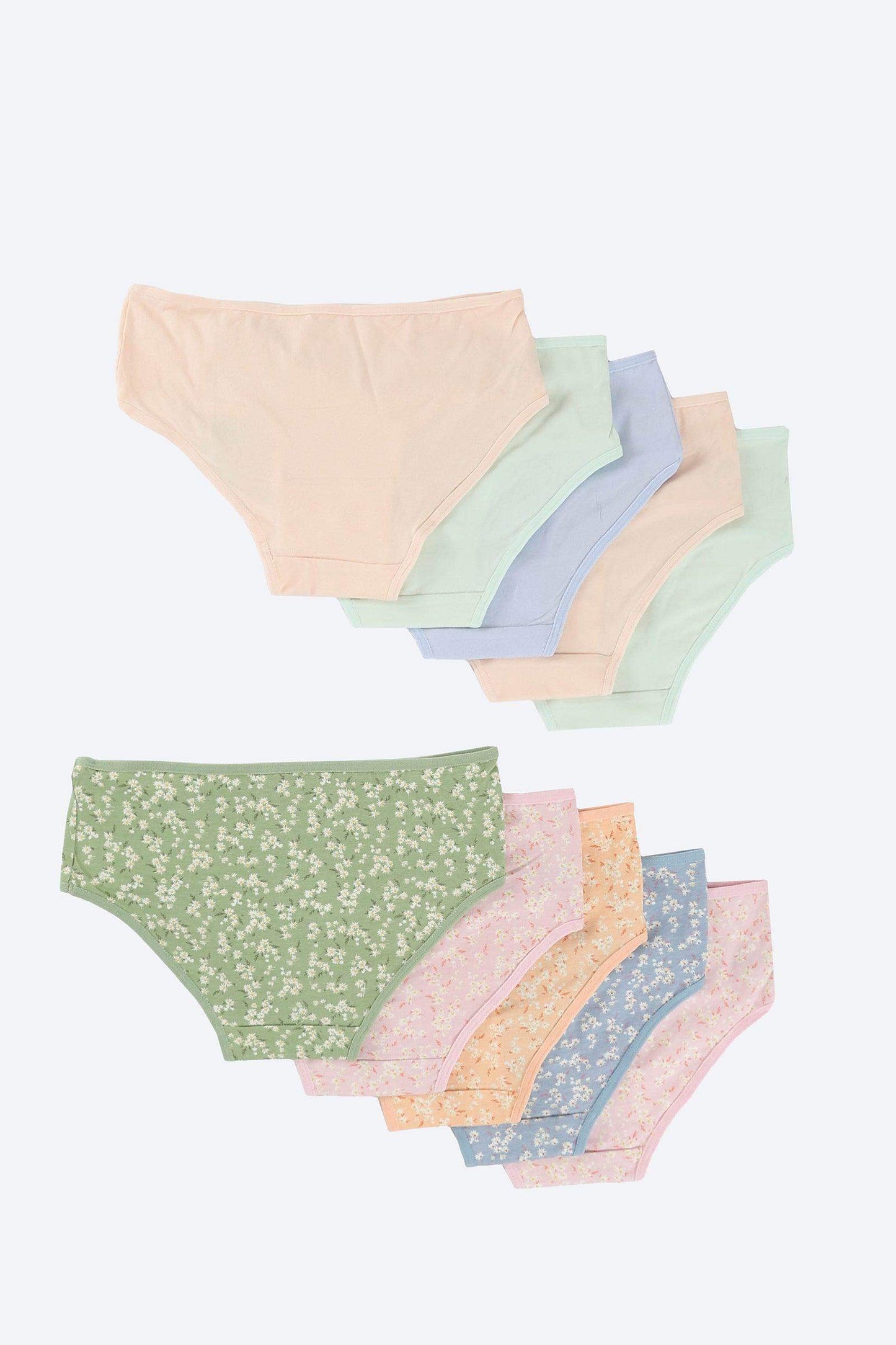 Pack of 10 Colored Brief Panties - Carina - ÙƒØ§Ø±ÙŠÙ†Ø§