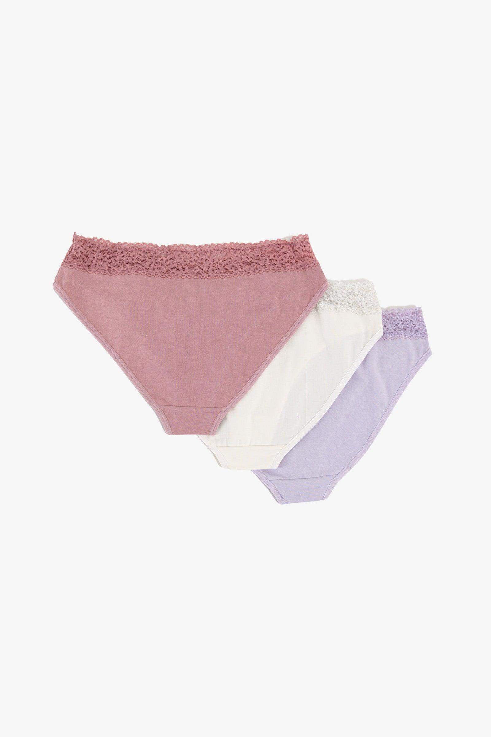 Pack of 3 Bikini Panties with Lace - Carina - ÙƒØ§Ø±ÙŠÙ†Ø§