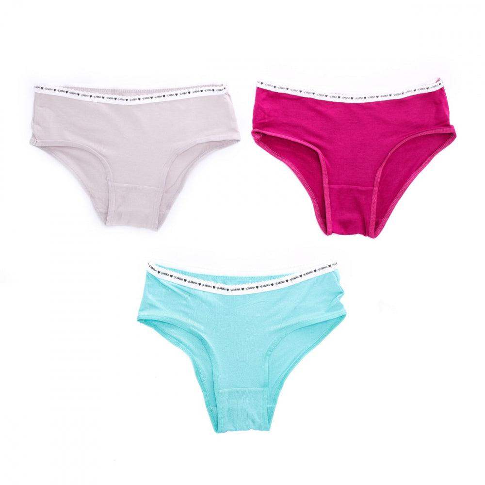 Pack of 3 Colored Brief - Carina - ÙƒØ§Ø±ÙŠÙ†Ø§