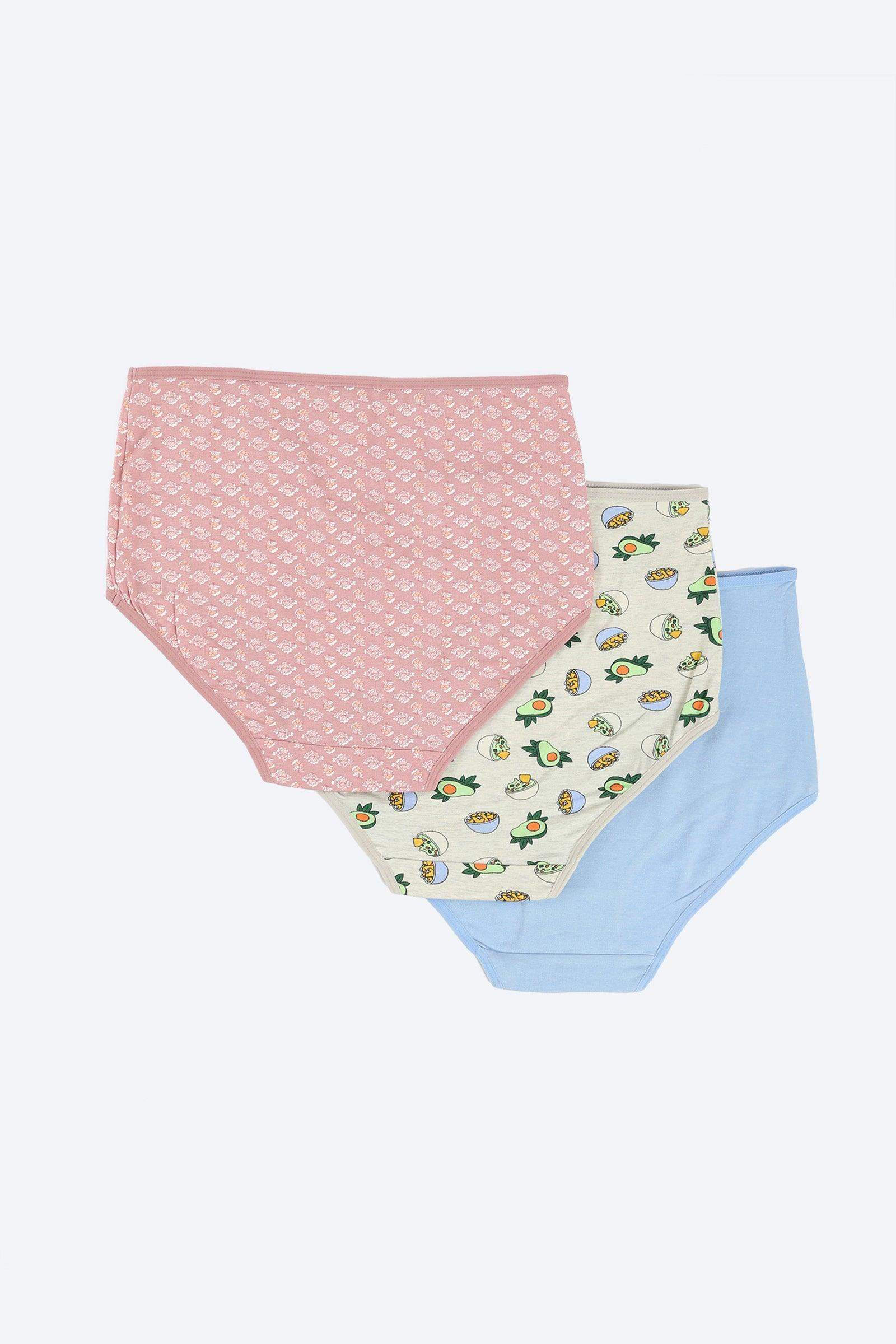 Pack of 3 Colored Full Brief - Carina - ÙƒØ§Ø±ÙŠÙ†Ø§