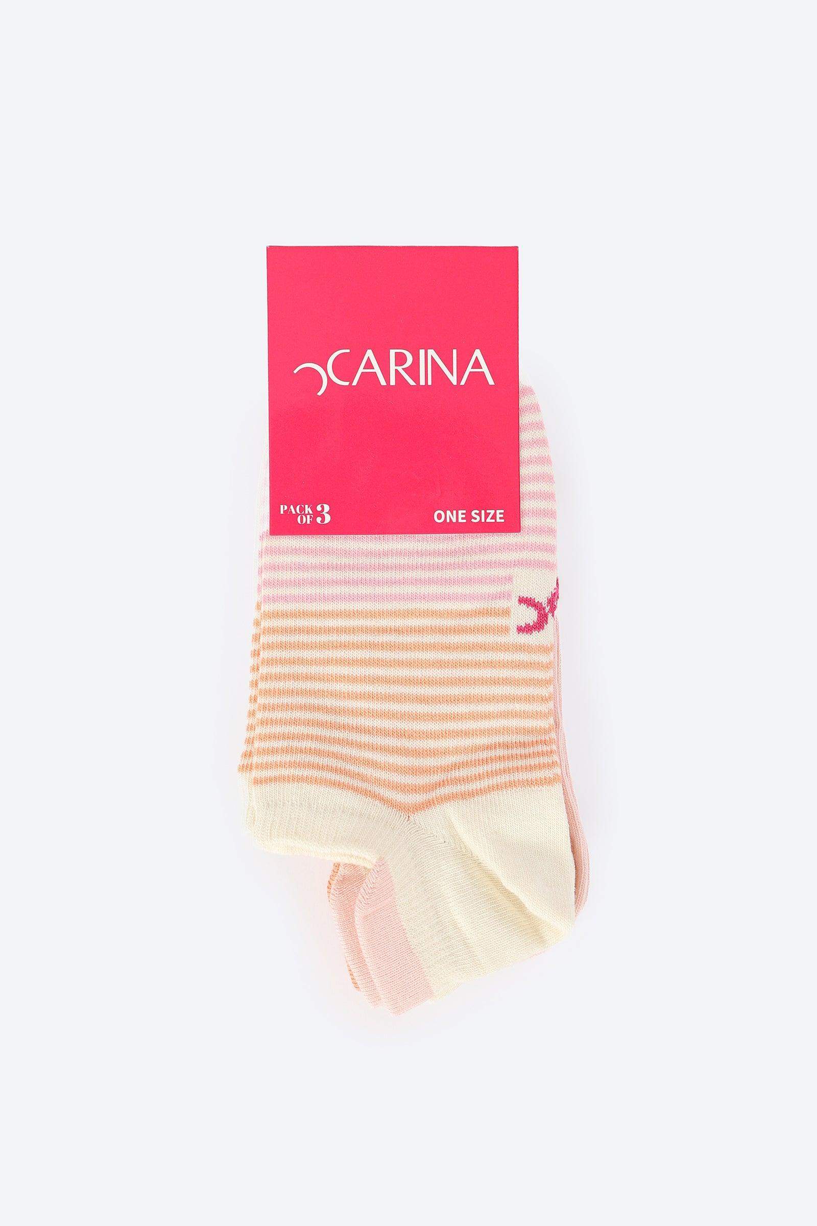 Pack of 3 Cotton Socks - Carina - ÙƒØ§Ø±ÙŠÙ†Ø§