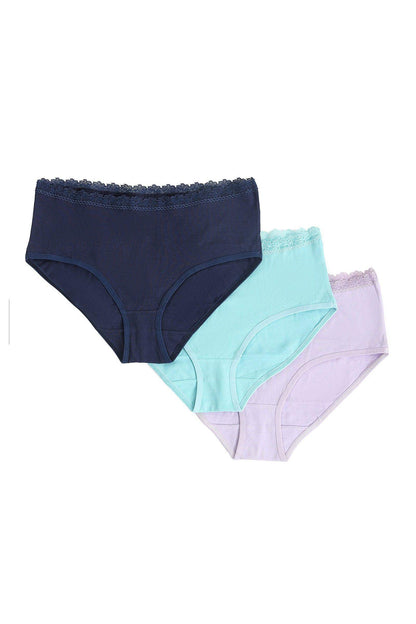 Pack of 3 Full Brief Panties with Lace - Carina - ÙƒØ§Ø±ÙŠÙ†Ø§