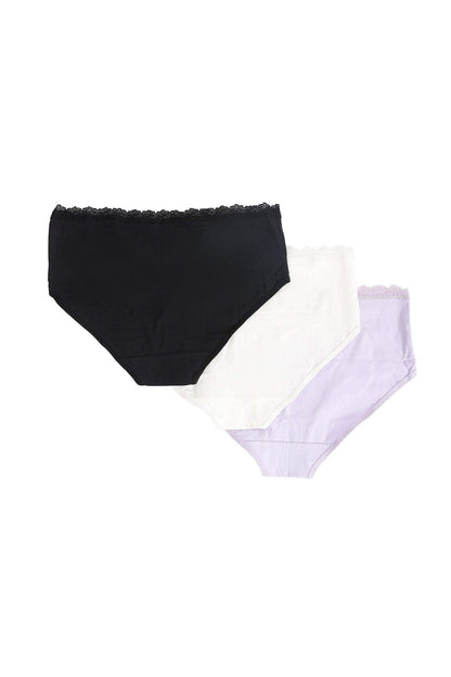 Pack of 3 Full Brief Panties with Lace - Carina - ÙƒØ§Ø±ÙŠÙ†Ø§