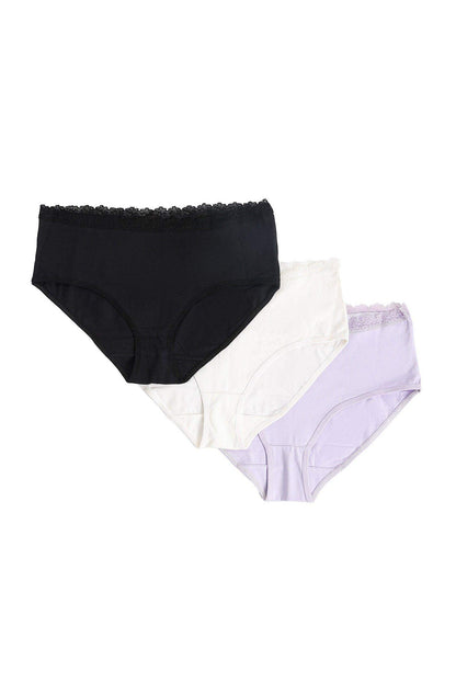 Pack of 3 Full Brief Panties with Lace - Carina - ÙƒØ§Ø±ÙŠÙ†Ø§