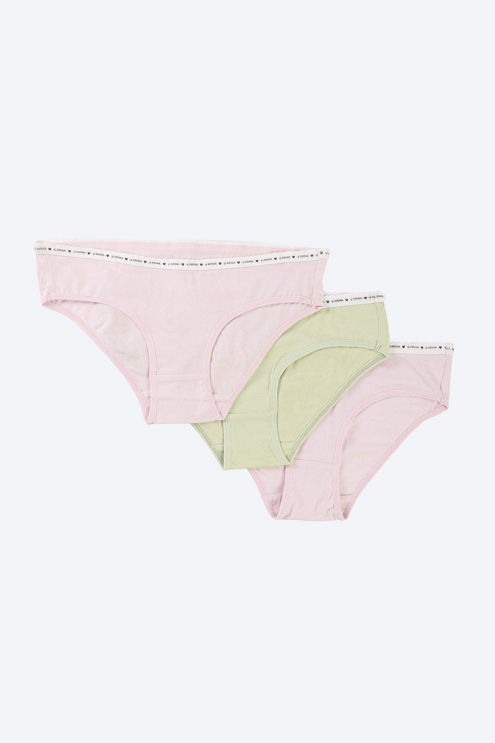 Pack of 3 Solid Colors Bikini Panties - Carina - ÙƒØ§Ø±ÙŠÙ†Ø§