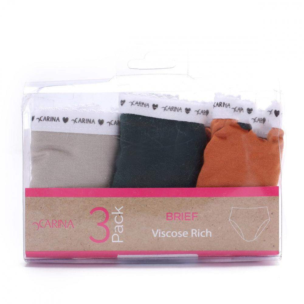 Pack of 3 Viscose Brief - Carina - ÙƒØ§Ø±ÙŠÙ†Ø§