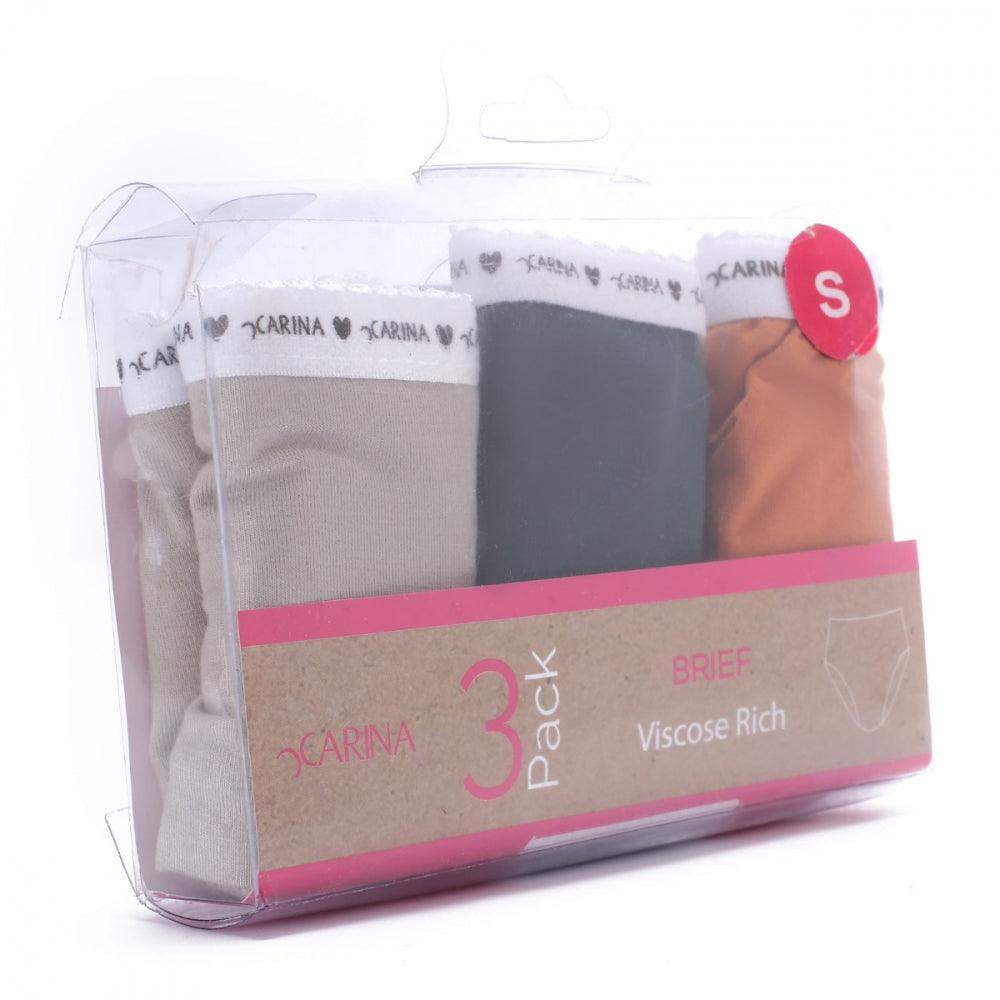 Pack of 3 Viscose Brief - Carina - ÙƒØ§Ø±ÙŠÙ†Ø§