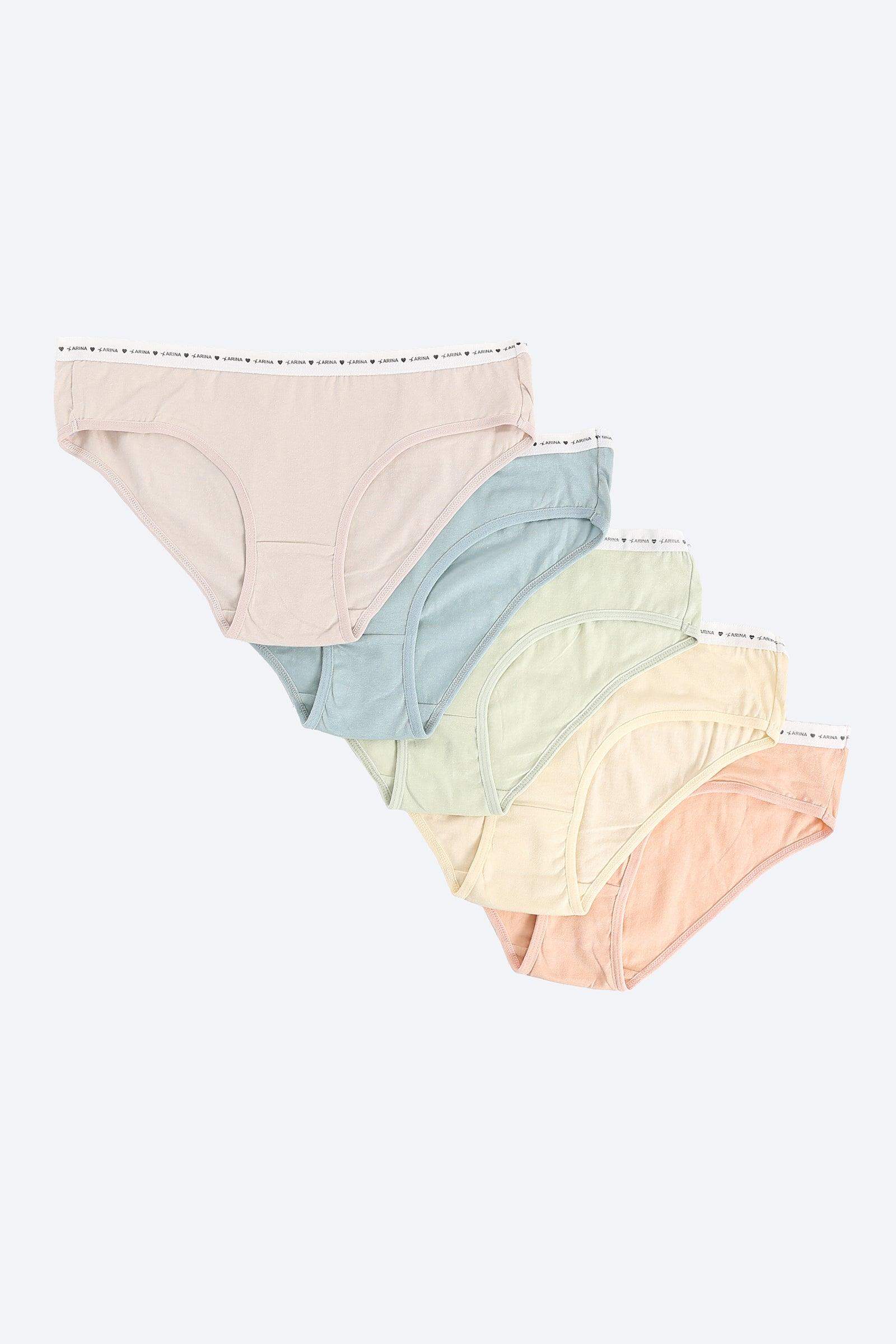 Pack of 5 Colored Brief Panties - Carina - ÙƒØ§Ø±ÙŠÙ†Ø§