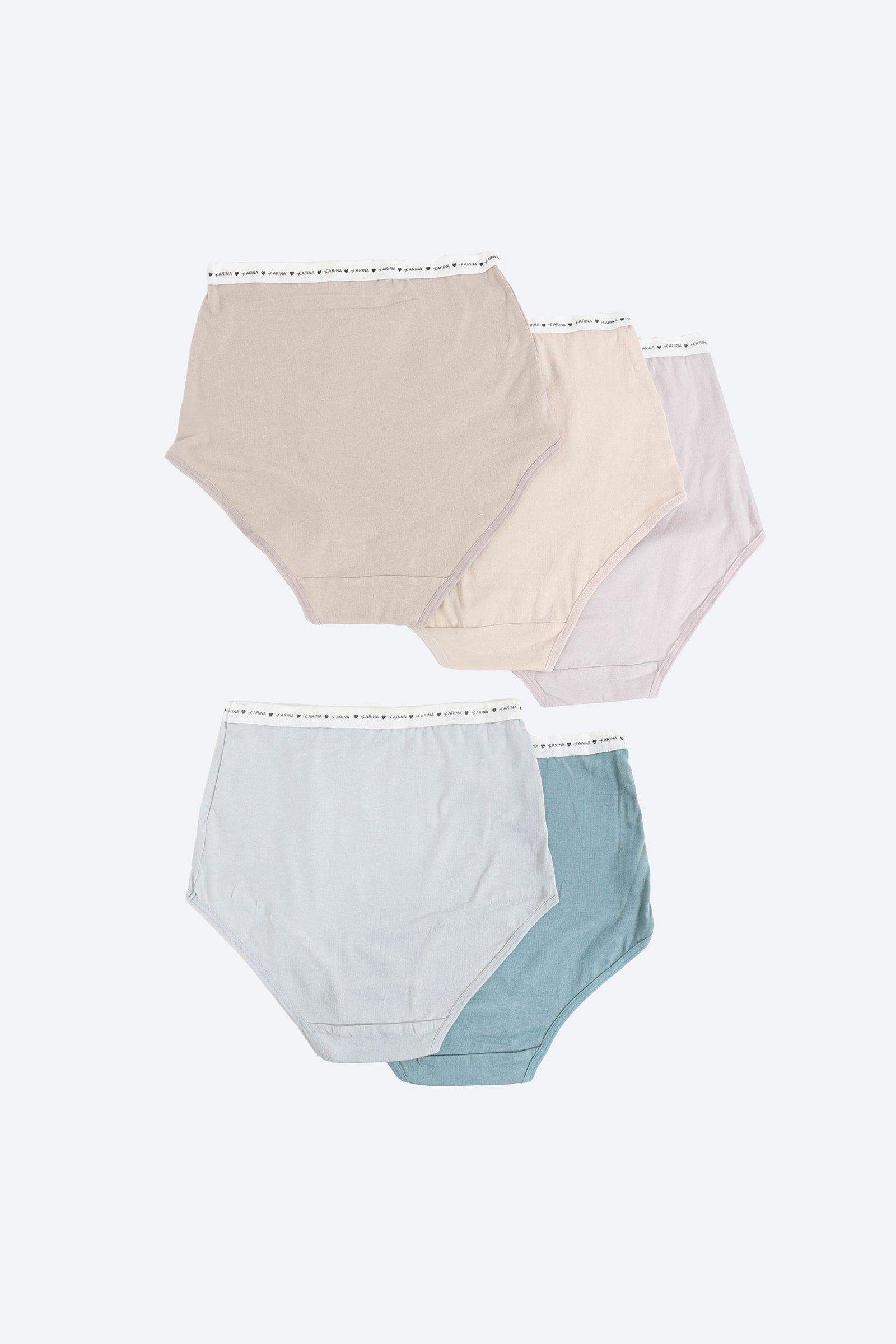 Pack of 5 Colored Full Brief Panties - Carina - ÙƒØ§Ø±ÙŠÙ†Ø§