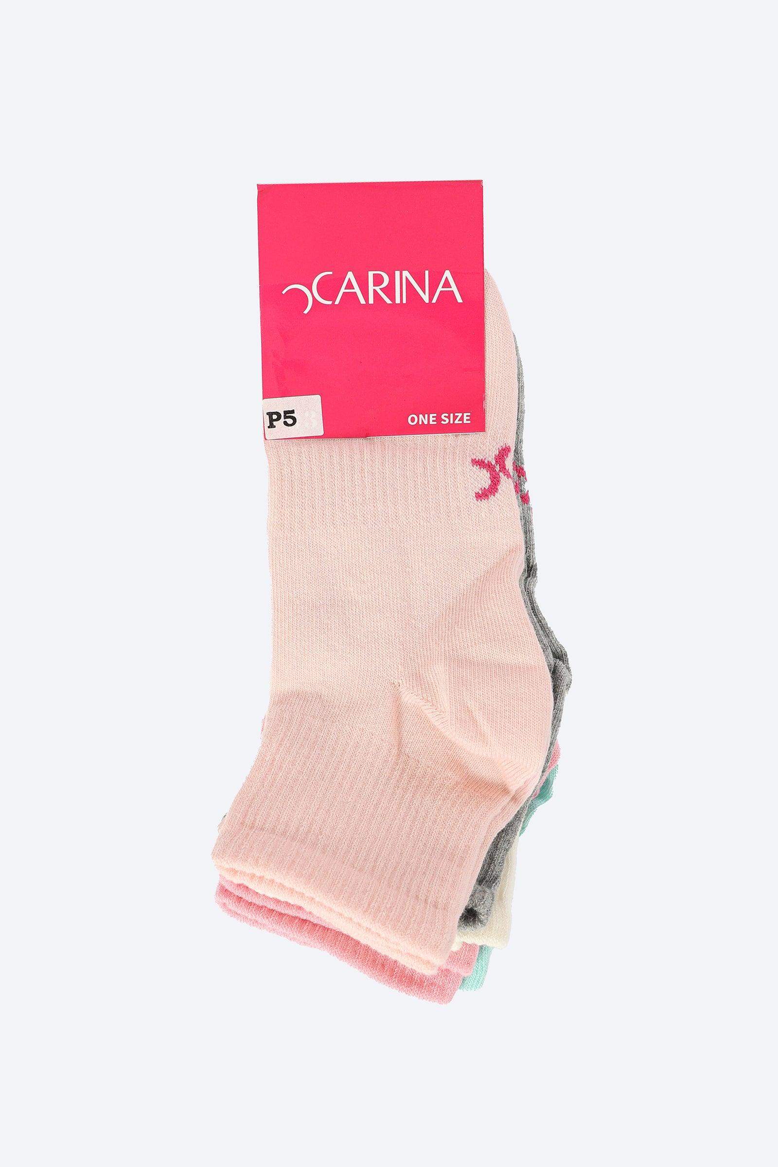 Pack of 5 Ribbed Socks - Carina - ÙƒØ§Ø±ÙŠÙ†Ø§