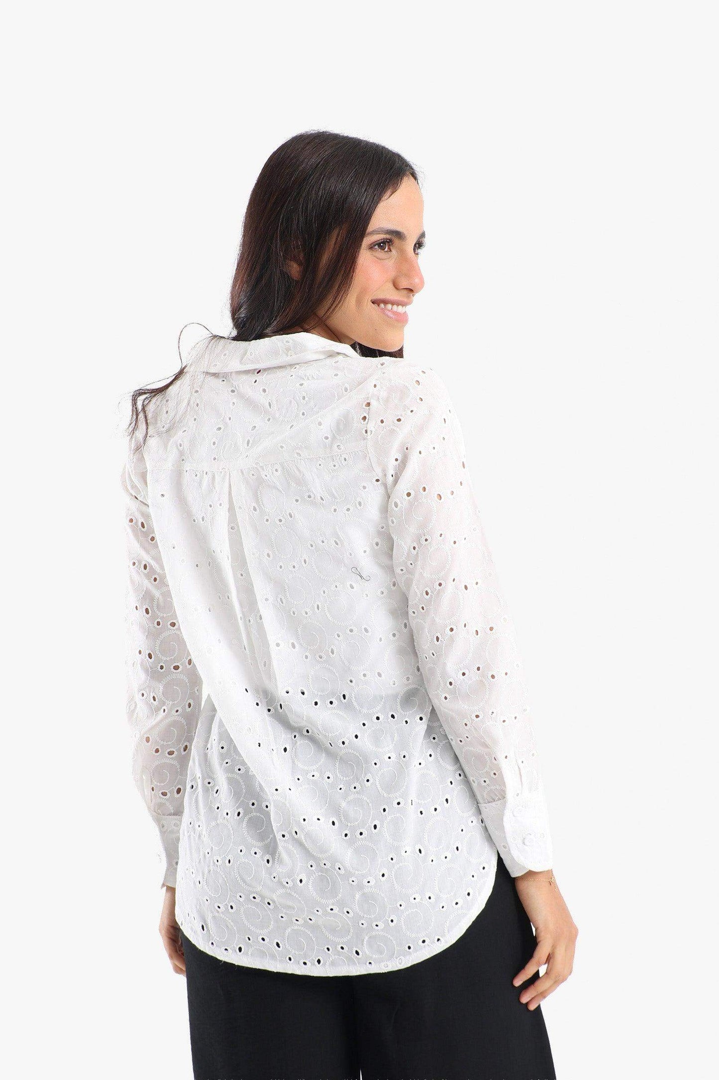 Perforated Long Sleeves Shirt - Carina - ÙƒØ§Ø±ÙŠÙ†Ø§