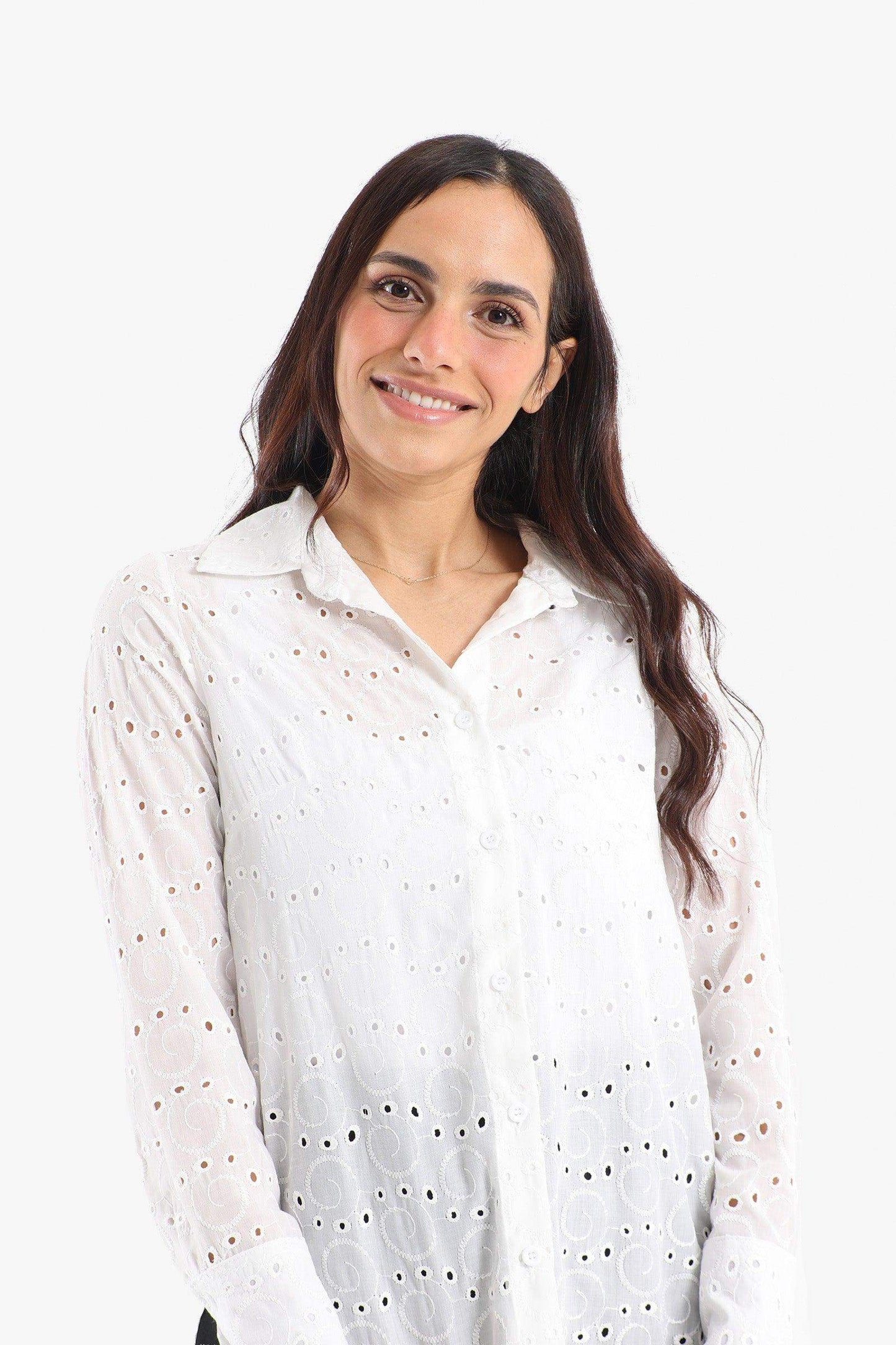 Perforated Long Sleeves Shirt - Carina - ÙƒØ§Ø±ÙŠÙ†Ø§