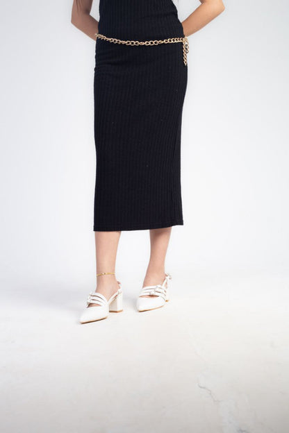 Patent Solid Slingback Heels – White