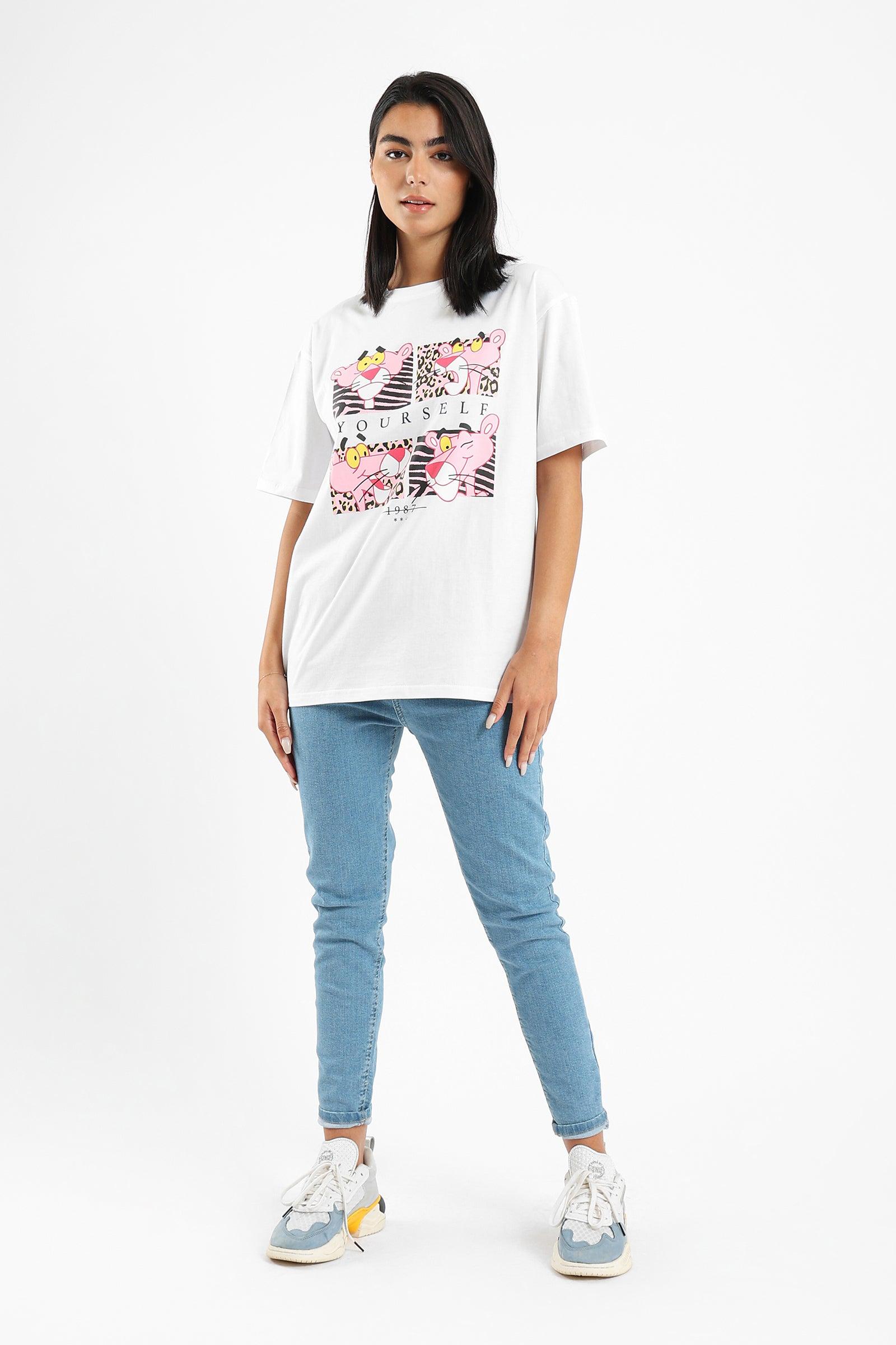 Pink Panther Printed T-shirt - Clue Wear