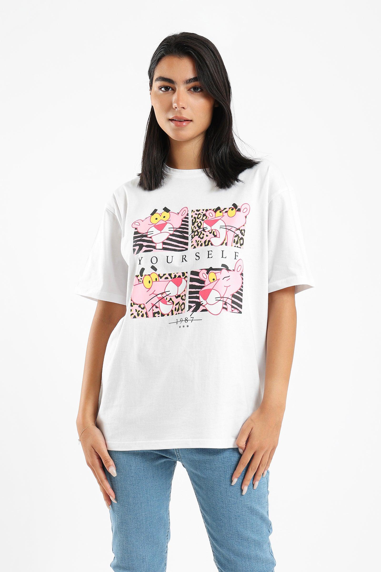 Pink Panther Printed T-shirt - Clue Wear