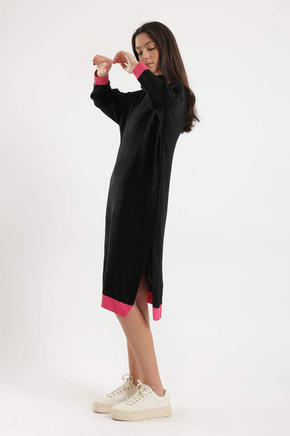 Pink Trim Wool Dress - Carina - ÙƒØ§Ø±ÙŠÙ†Ø§