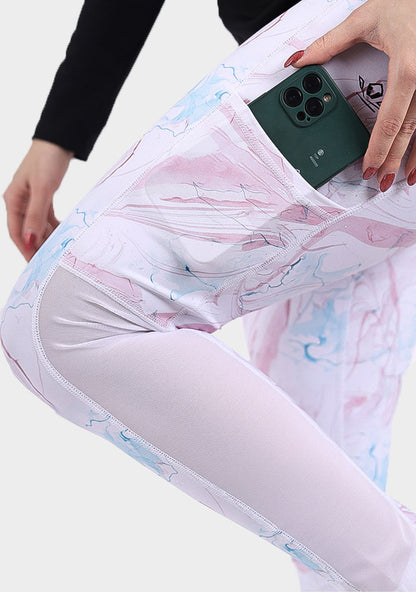 Poly-Spandex High-Waist Sports Leggings – Multicolor