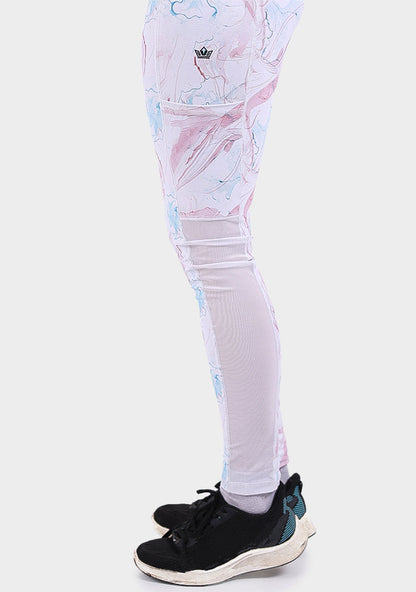 Poly-Spandex High-Waist Sports Leggings – Multicolor