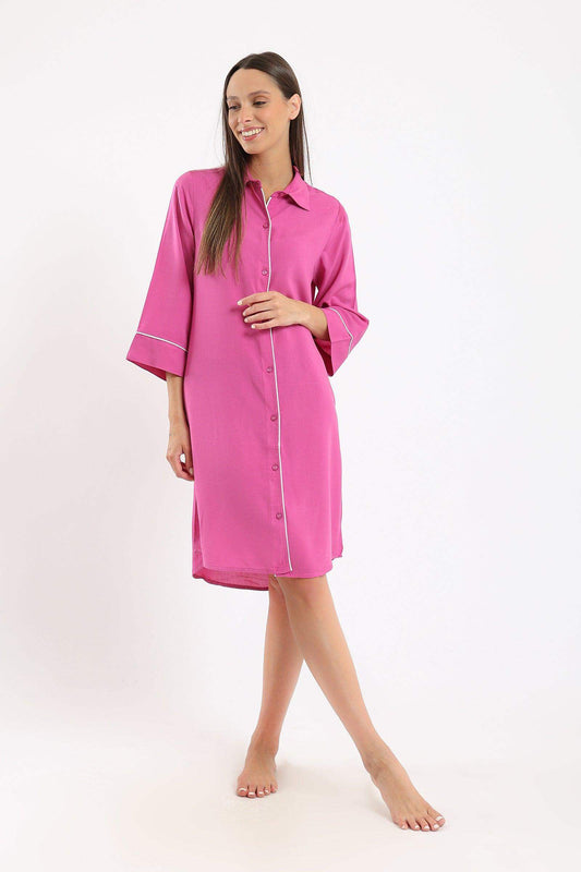 Piping Long Sleeves Nightshirt - Carina - ÙƒØ§Ø±ÙŠÙ†Ø§