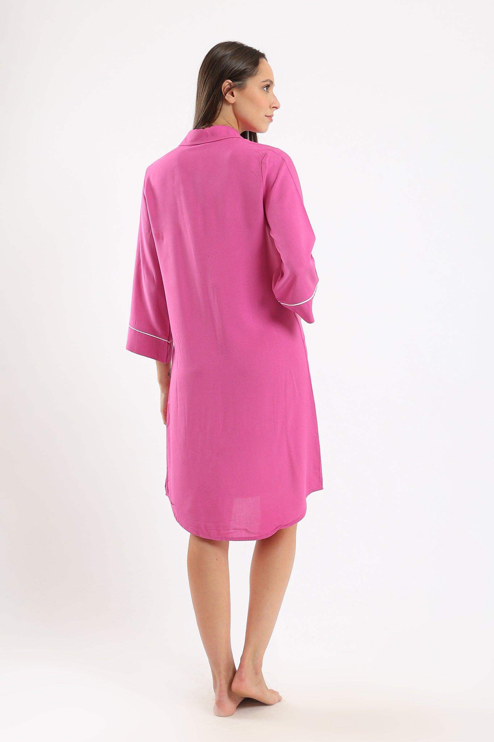 Piping Long Sleeves Nightshirt - Carina - ÙƒØ§Ø±ÙŠÙ†Ø§