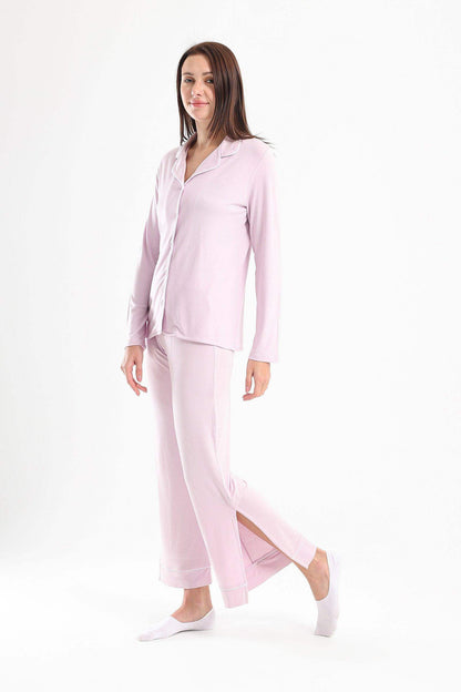 Piping Notch Collar Pyjama Set - Carina - ÙƒØ§Ø±ÙŠÙ†Ø§