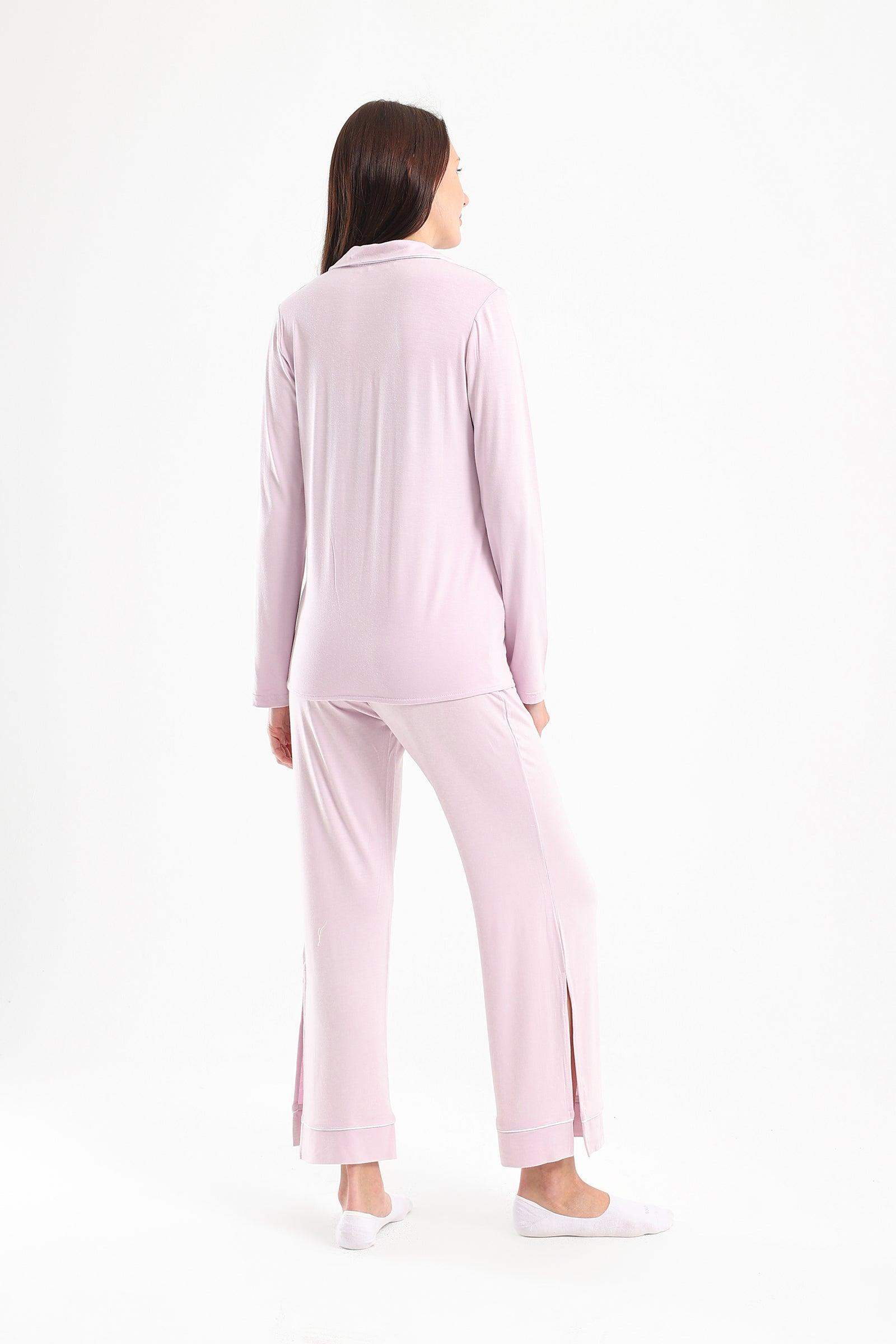 Piping Notch Collar Pyjama Set - Carina - ÙƒØ§Ø±ÙŠÙ†Ø§