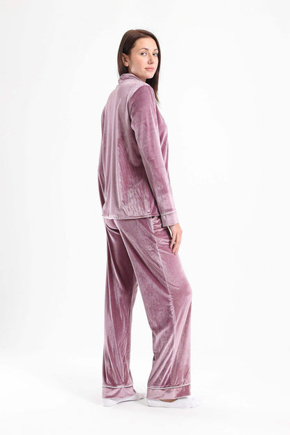 Piping Velvet Pyjama Set - Carina - ÙƒØ§Ø±ÙŠÙ†Ø§