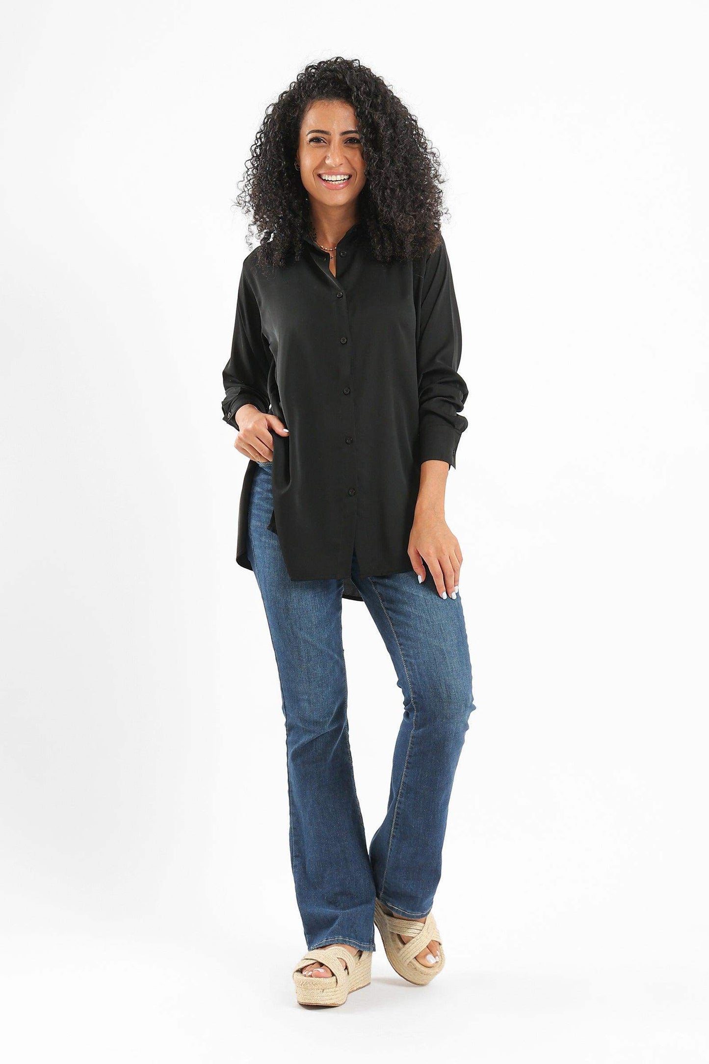 Plain Button Up Shirt - Carina - ÙƒØ§Ø±ÙŠÙ†Ø§