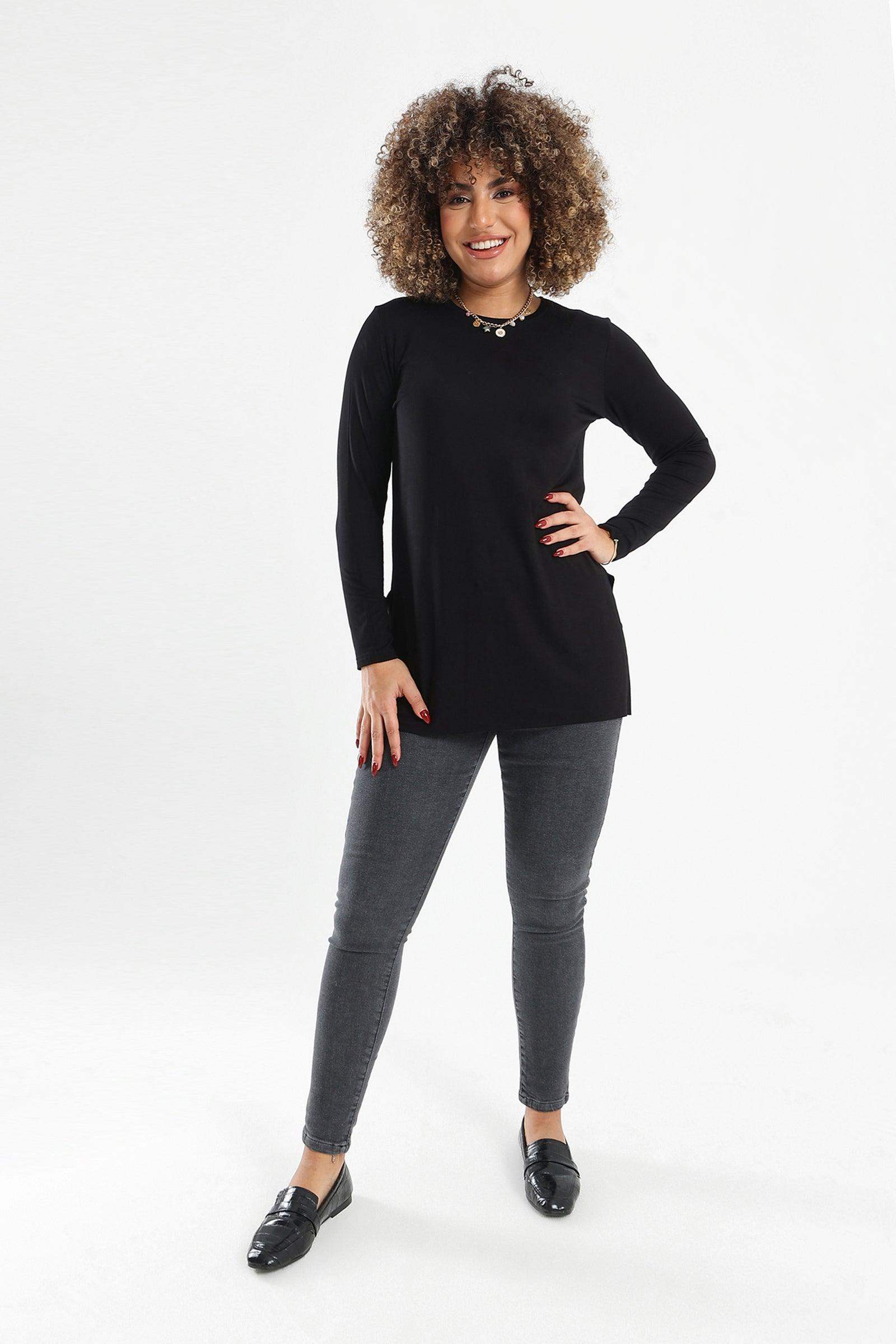 Plain Long Sleeves T-Shirt - Carina - ÙƒØ§Ø±ÙŠÙ†Ø§