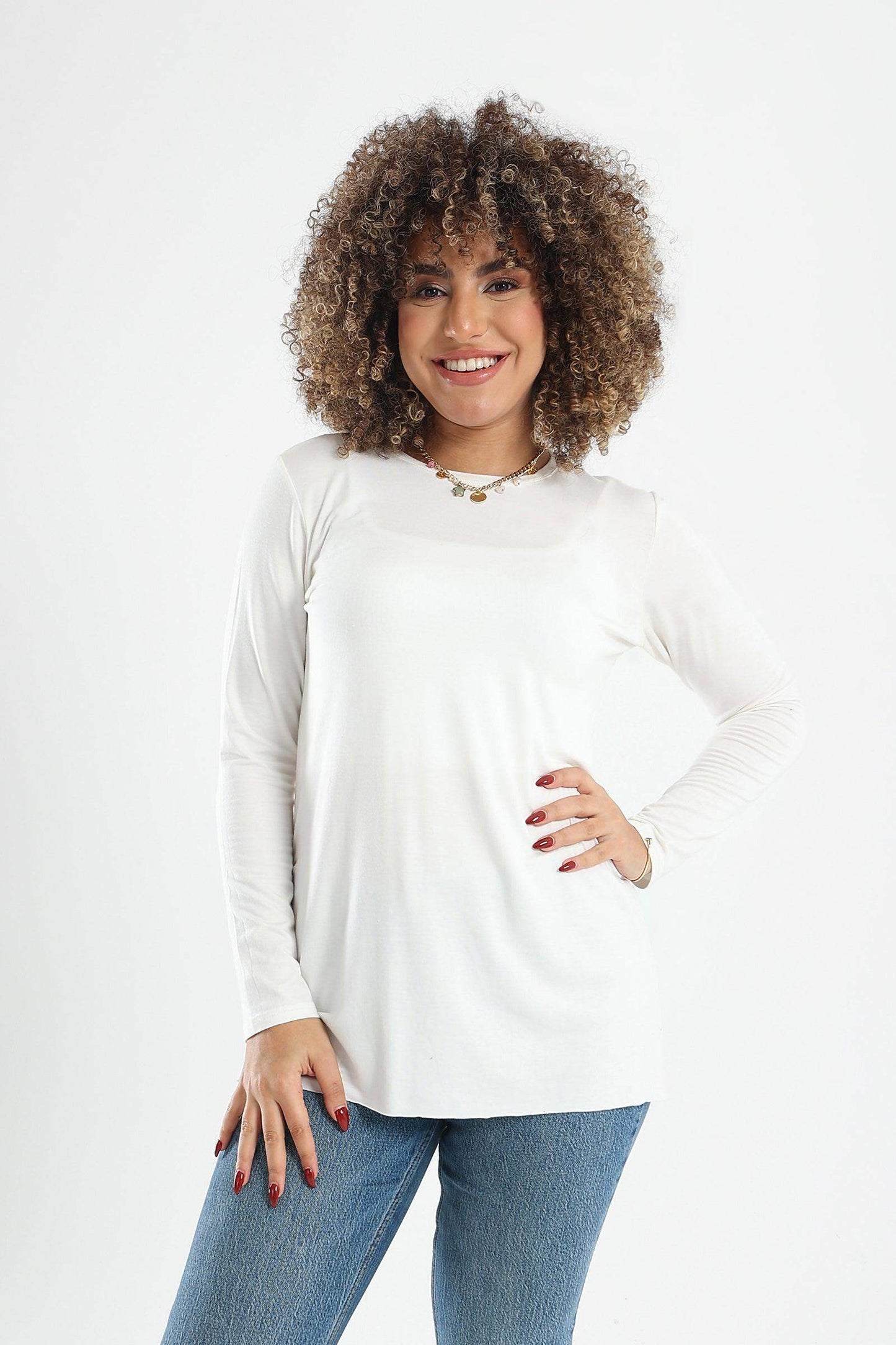 Plain Long Sleeves T-Shirt - Carina - ÙƒØ§Ø±ÙŠÙ†Ø§