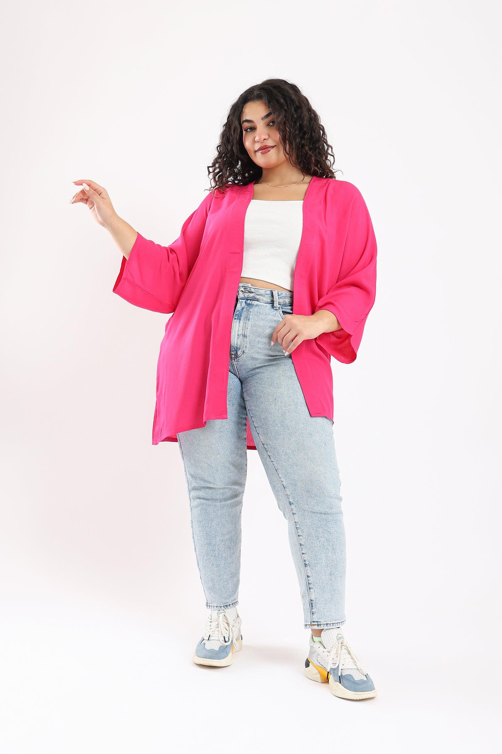 Plain Loose Sleeved Kimono - Clue Wear
